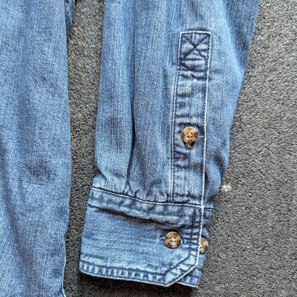 Eddie Bauer Flannel Lined Denim Overshirt - Picture 6 of 8